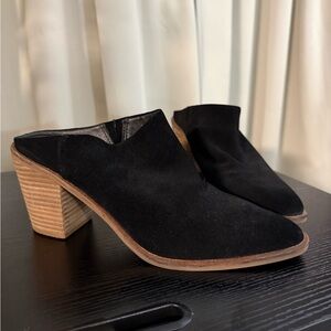 Lucky Brand Black Suede Women's Mules